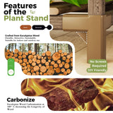 Natural Wood 4-Tier Corner Plant Stand Indoor Outdoor Shelf Rack in Brown