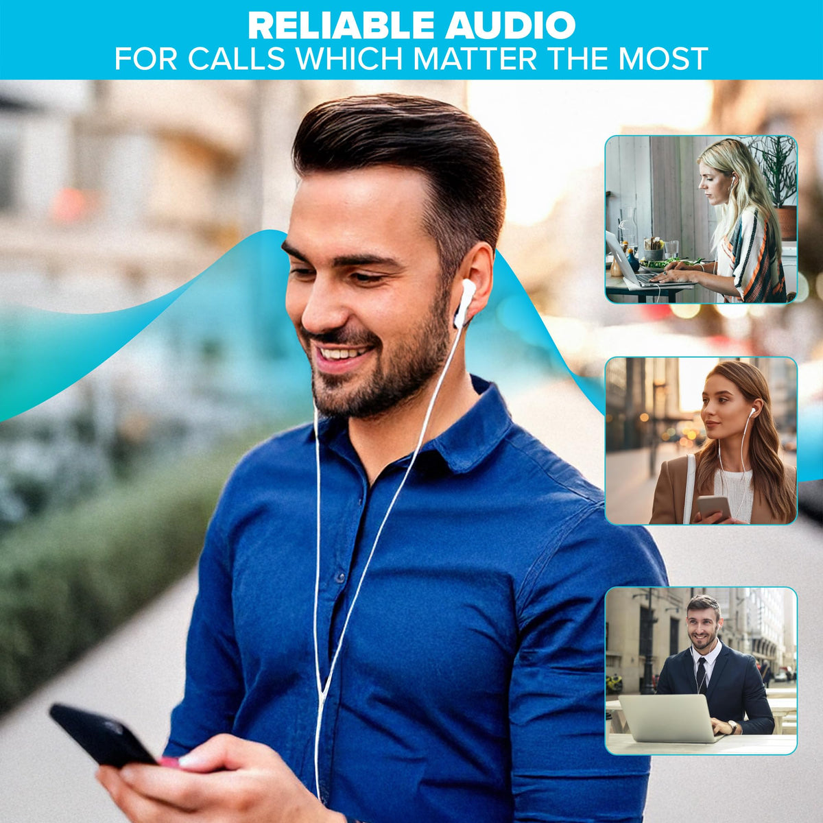 Maplin Wired Lightning Earbuds with Microphone & Controls, 1.2m