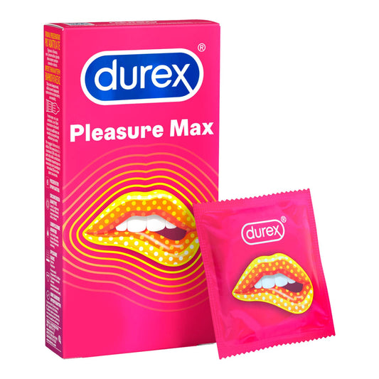 Durex Pleasure Max Condoms 12 Pack - With Dots & Ribs