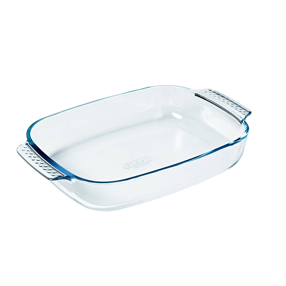 Pyrex Rectangular Classic Roaster Glass Dish 35 x 23cm Easy Grip Handles
