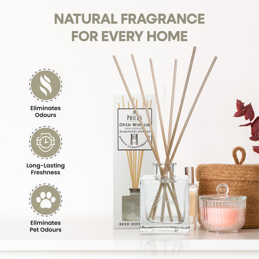 Price's Candles Open Window Reed Diffuser Refill, Long-Lasting & Eliminates Odours