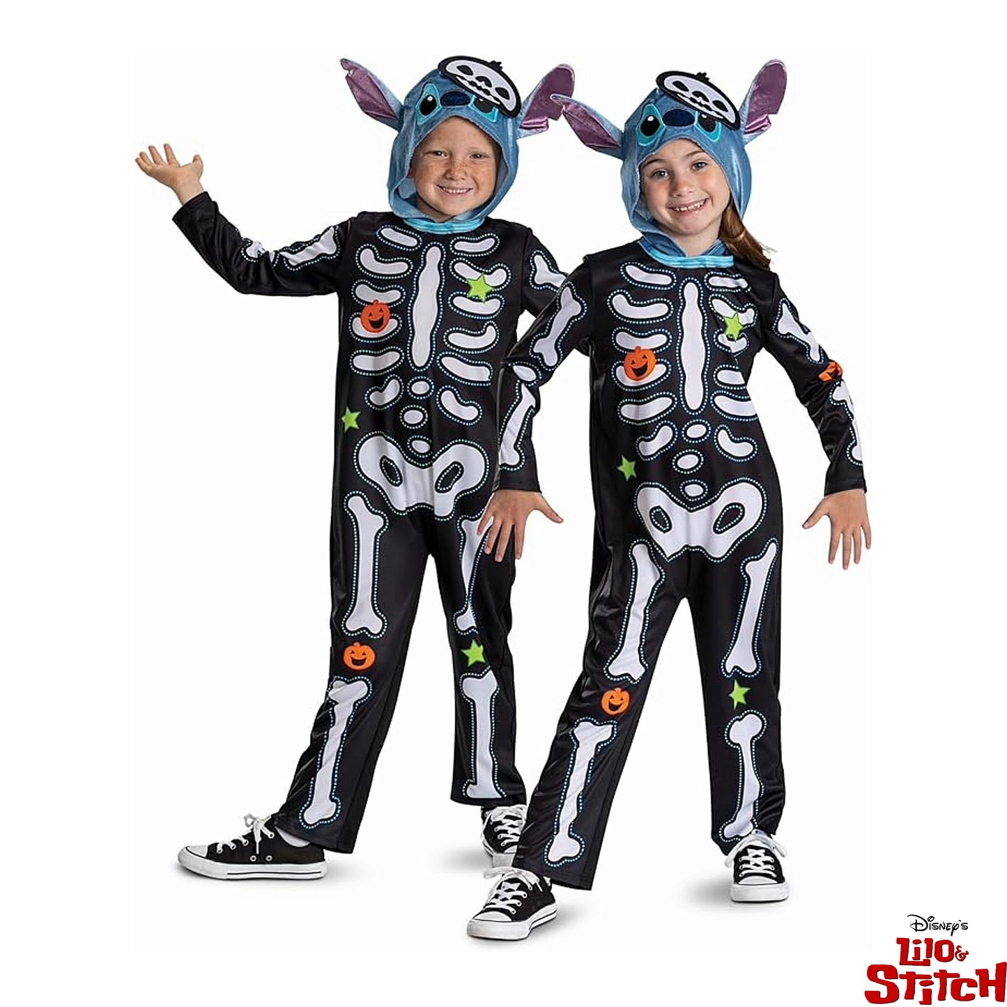 Disney Lilo & Stitch Skeleton Stitch Fancy Dress Costume Child Unisex