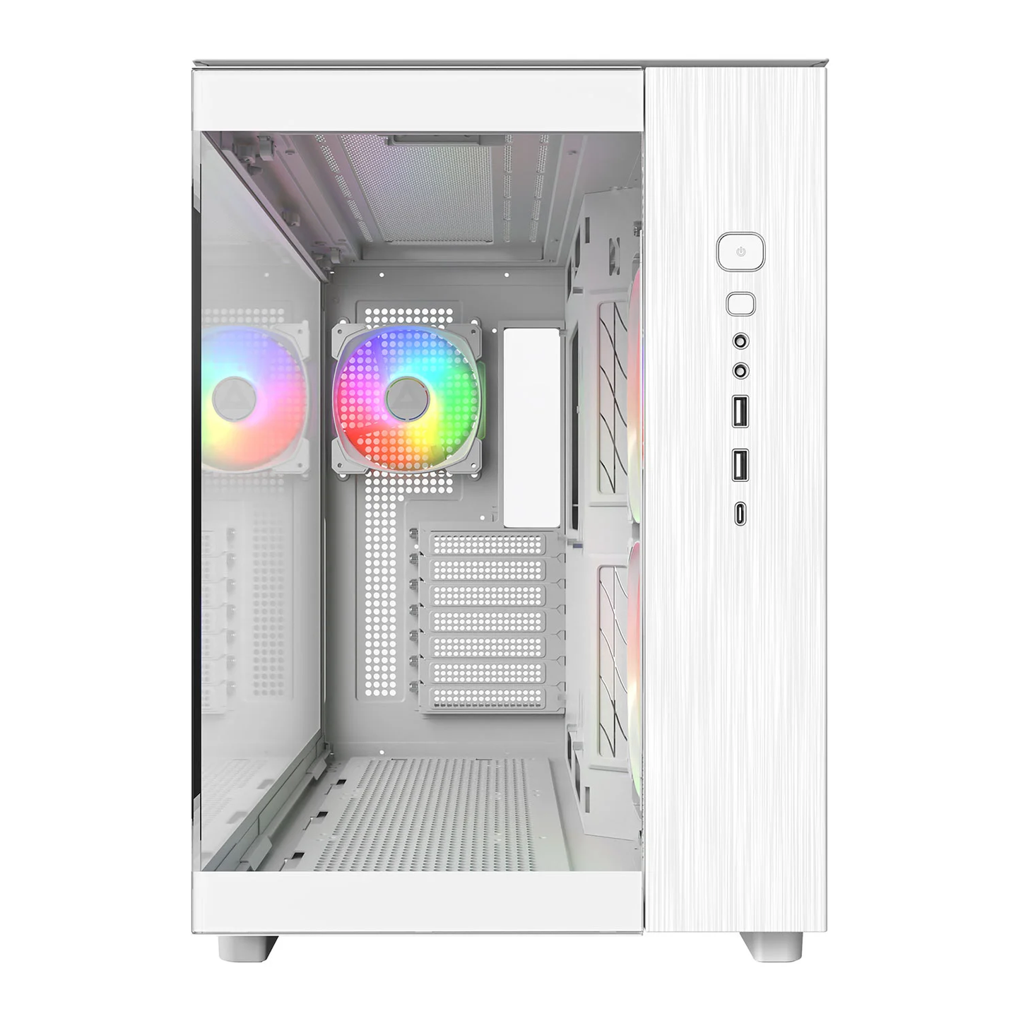MONTECH King 65 PRO ATX Mid Tower Gaming PC Case - White with Transparent Side 