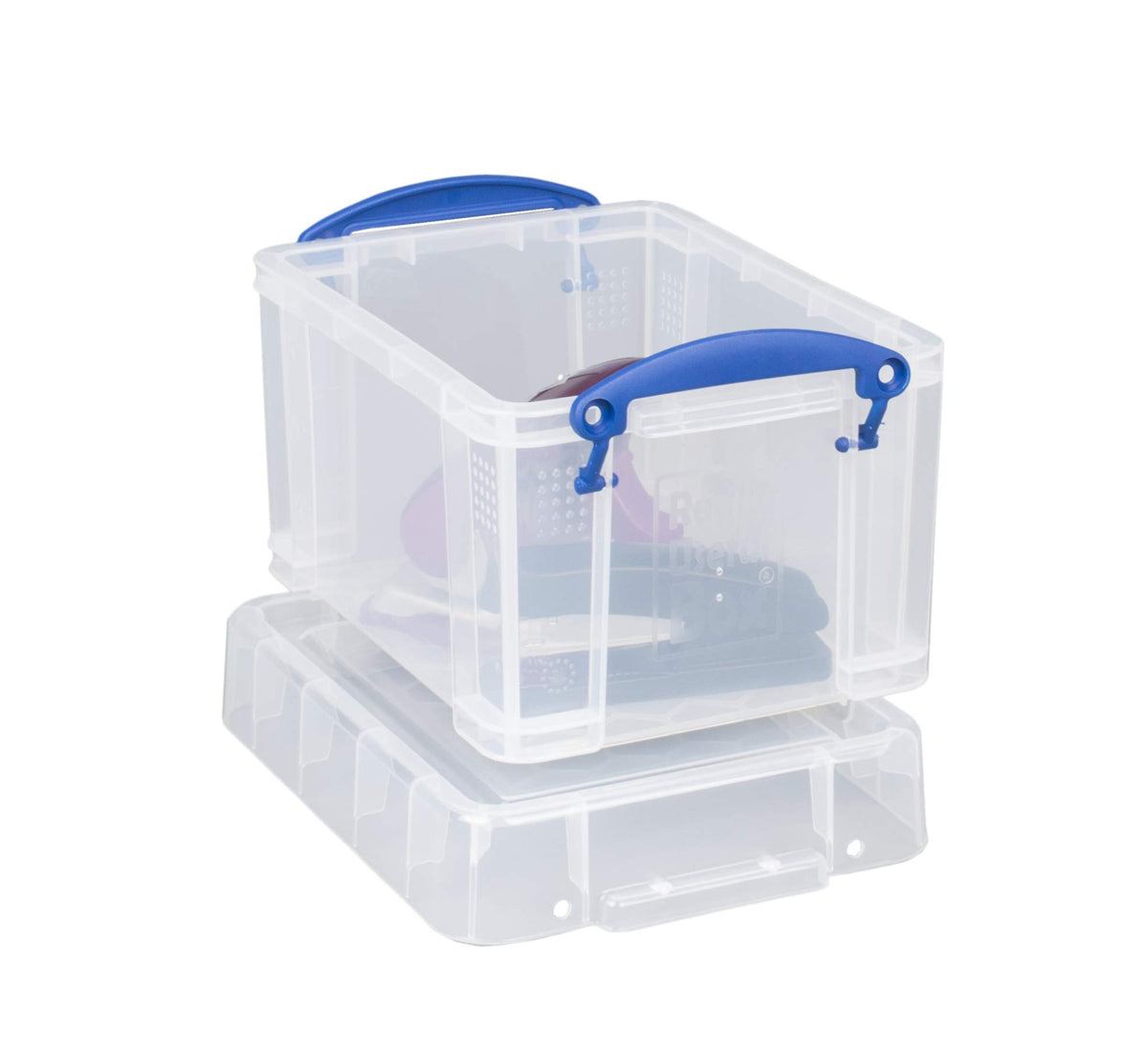 Really Useful Box 4 Litre 3 Pack Clear Plastic Storage Container with Clip Handles & Lid