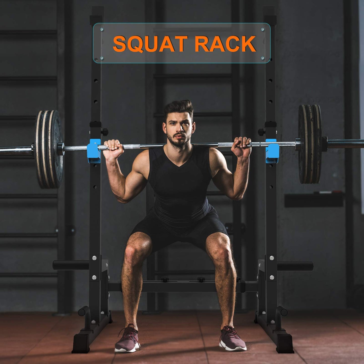 Heavy Duty Squat Rack Multi-Function Barbell Dip Stand Height Adjustable