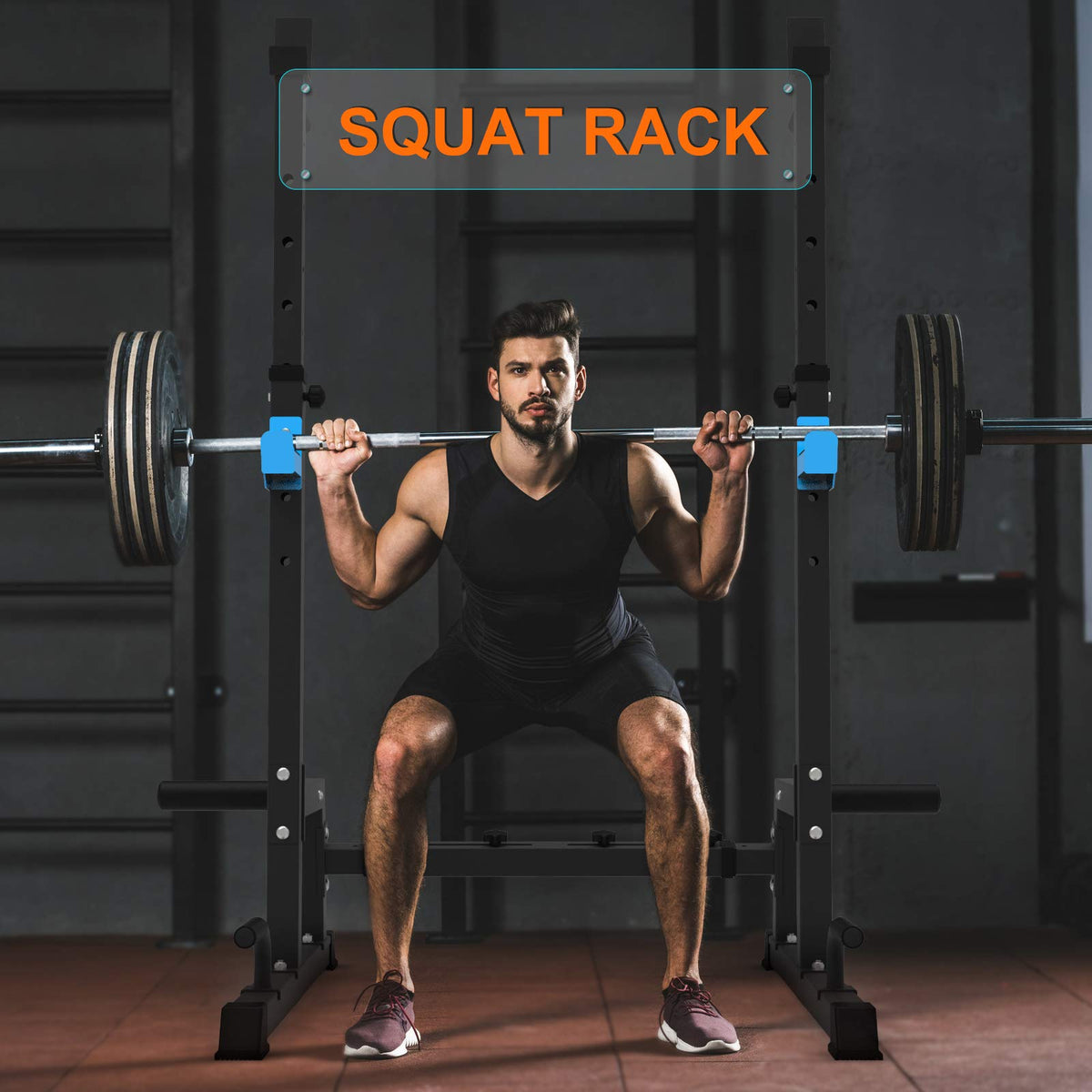 Heavy Duty Squat Rack Multi-Function Barbell Dip Stand Height Adjustable