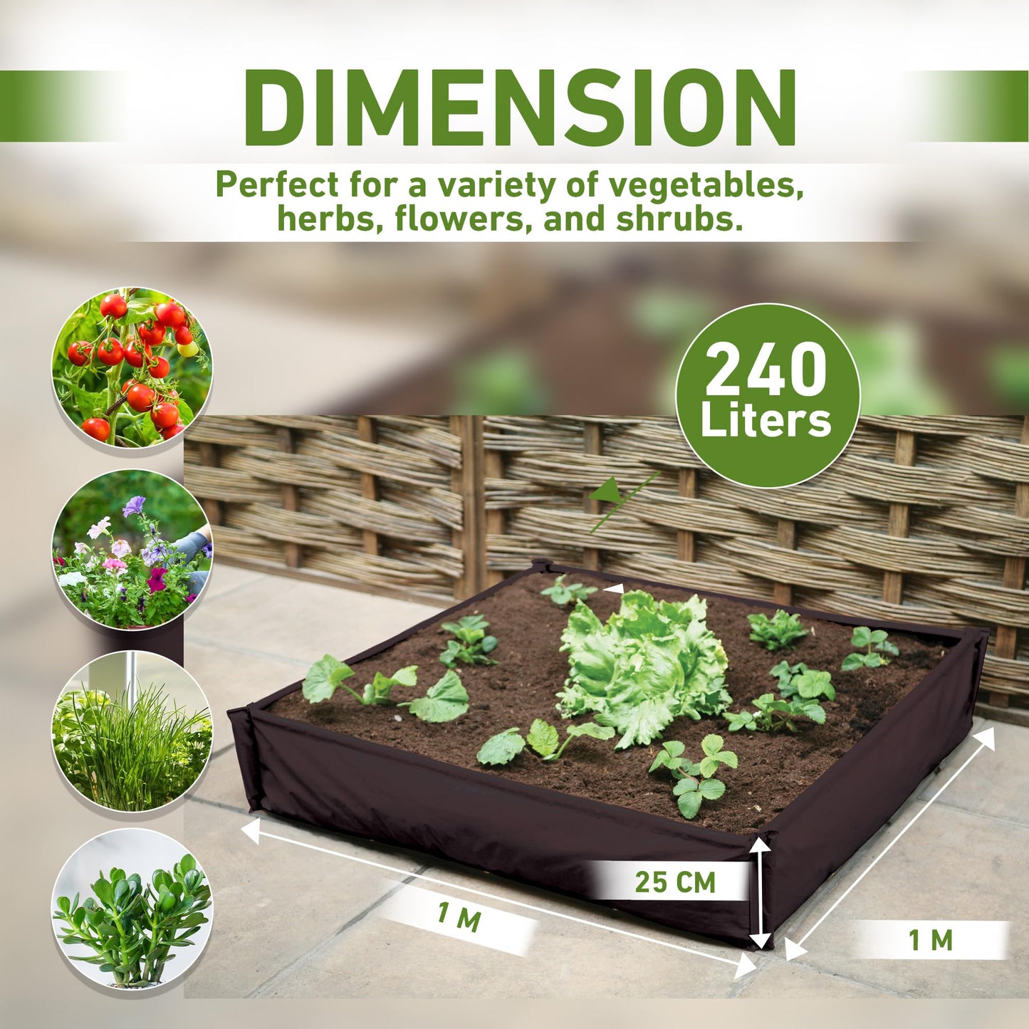 Haxnicks Large Instant Raised Bed Grow Bag Planter for Vegetables & Tomatoes