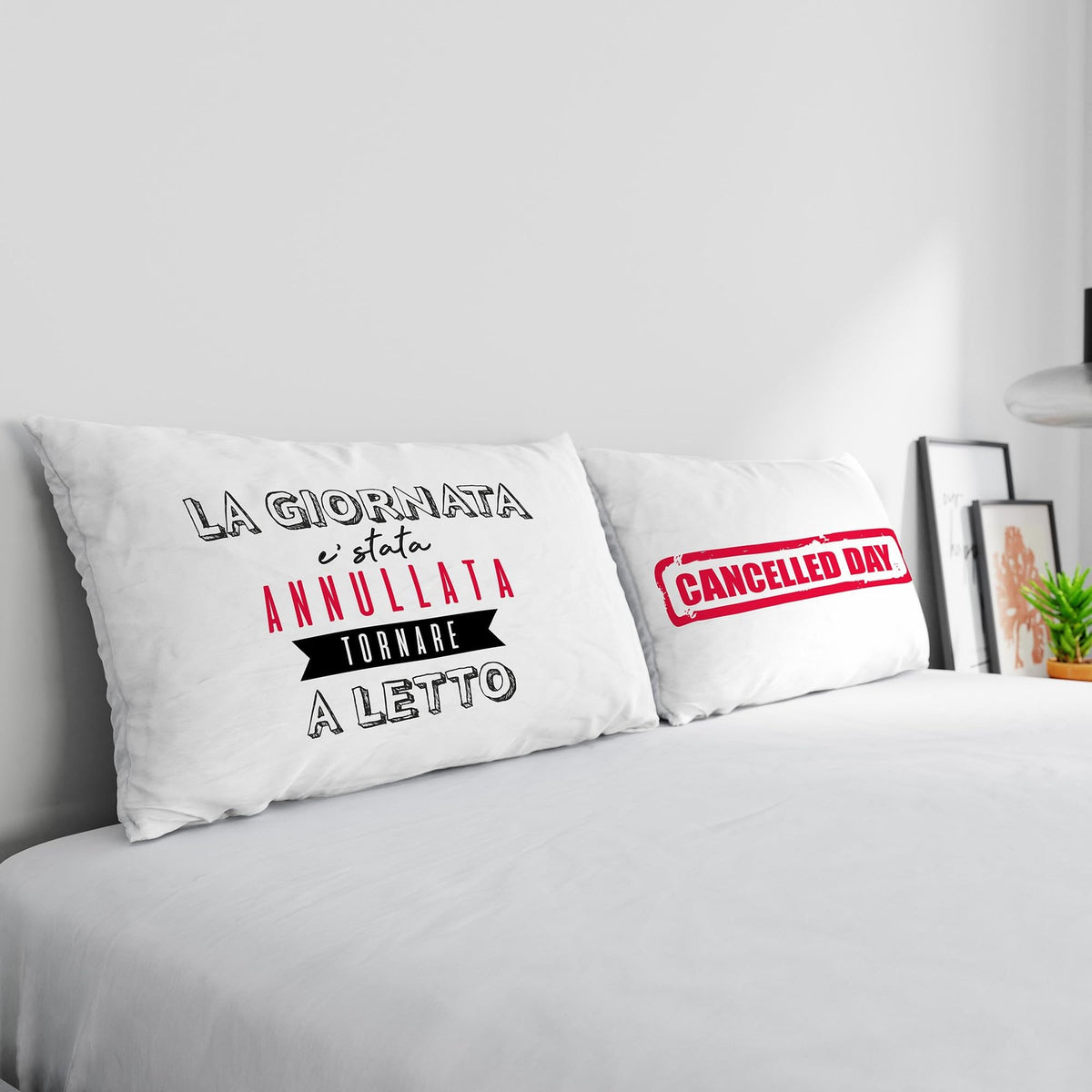 Italian Bed Linen Pair Pillowcases 100% Cotton Digital Print PR-42