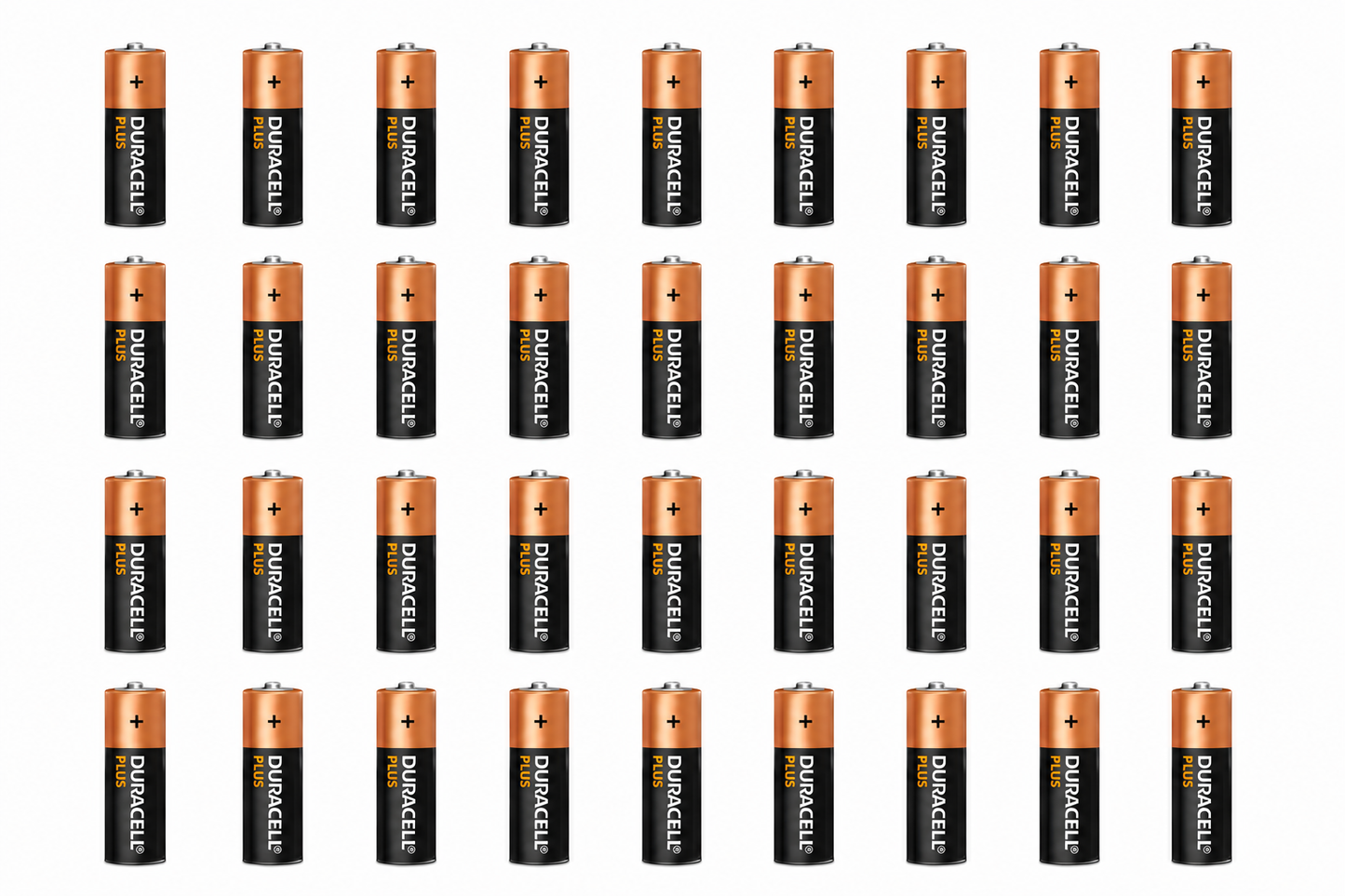 36 x Loose Duracell Plus AA Alkaline Batteries - Extra Life Power Boost - Repackaged