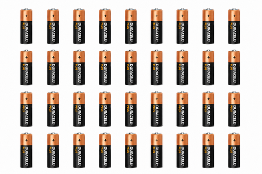 36 x Loose Duracell Plus AA Alkaline Batteries - Extra Life Power Boost - Repackaged