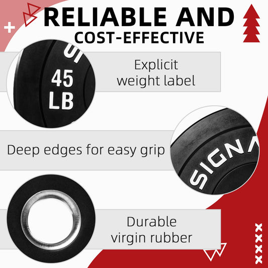 Black Signature Fitness 2" Olympic Bumper Plates 10LB Pair Bundle