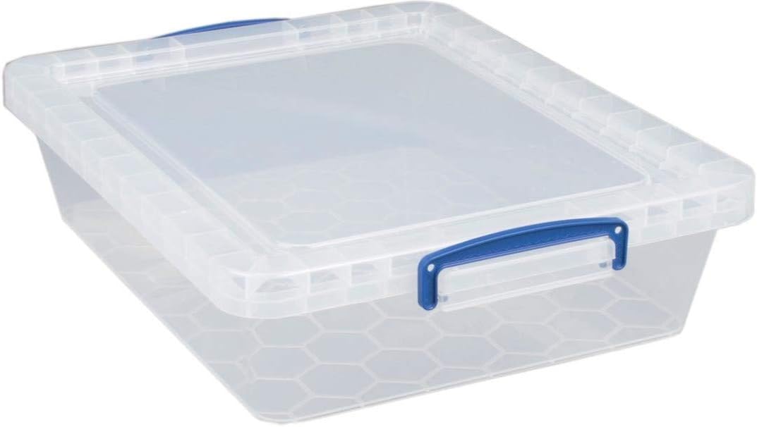 Really Useful Box 10.5 Litre Clear Plastic Storage Container 3x Pack with Clip Handles