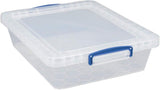 Really Useful Box 10.5 Litre Clear Plastic Storage Container 3x Pack with Clip Handles