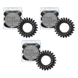 INVISIBOBBLE Original Black Spiral Hair Tie 3x3 Pack Traceless Strong Hold Hair Rings