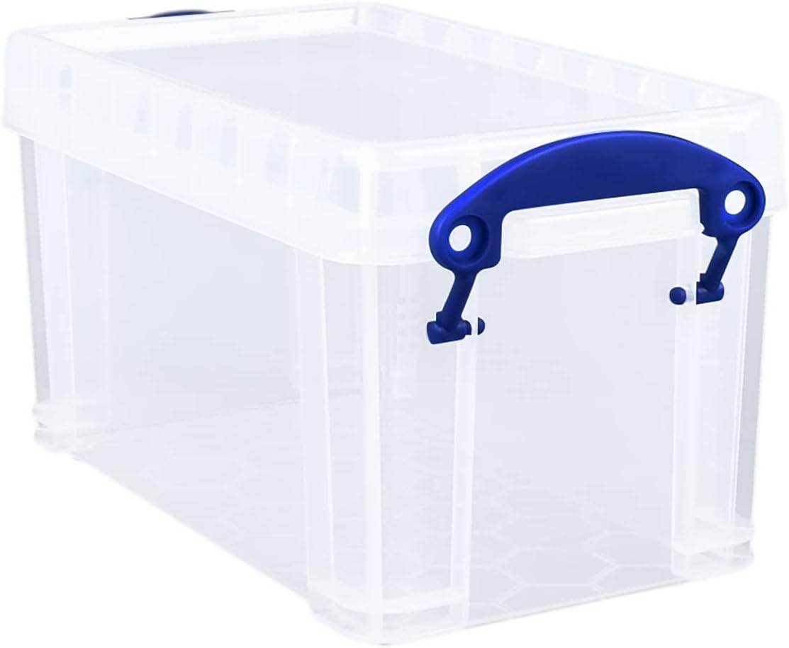 Really Useful Box 2.1 Litre Clear Plastic Storage Container with Clip Handles & Lid