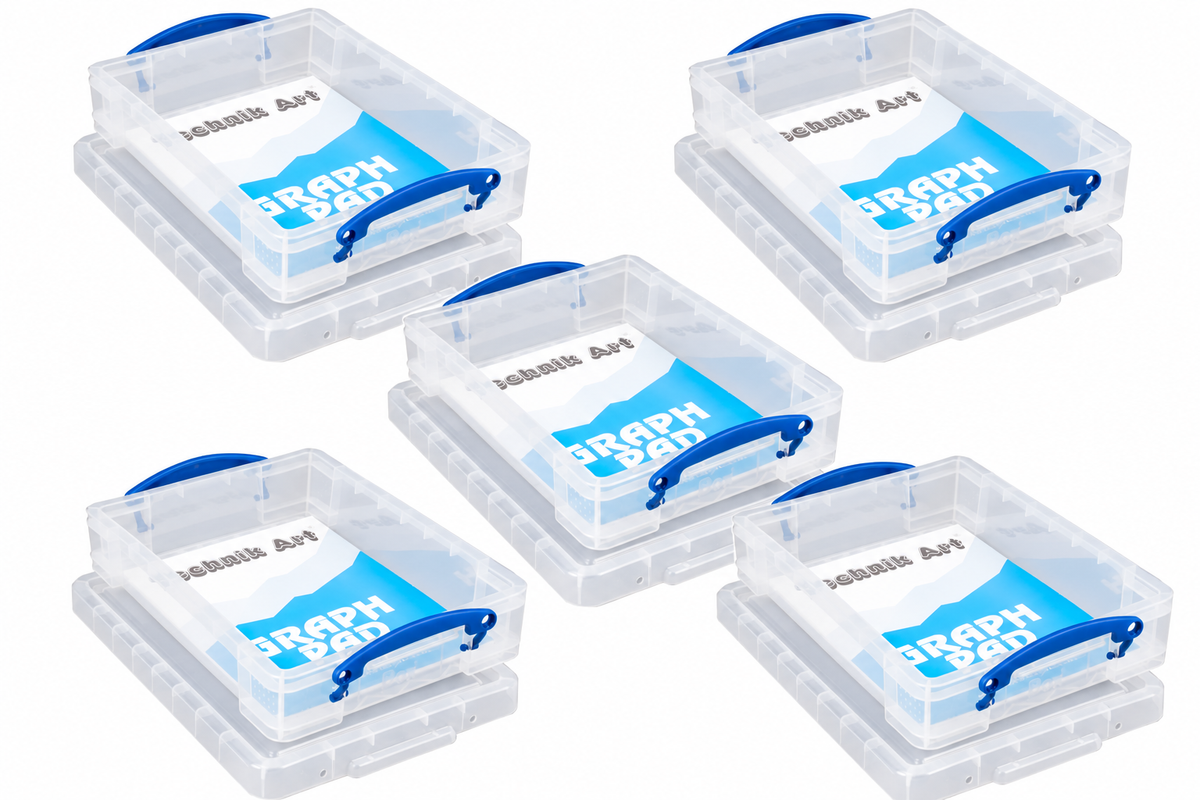 Really Useful Box 4 Litre Clear Plastic Storage Container 5x Pack with Clip Handles