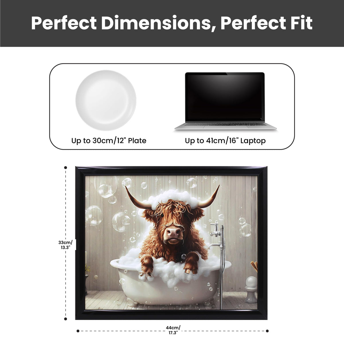 Lesser & Pavey Urban Art Highland Cow Laptray with Cushion