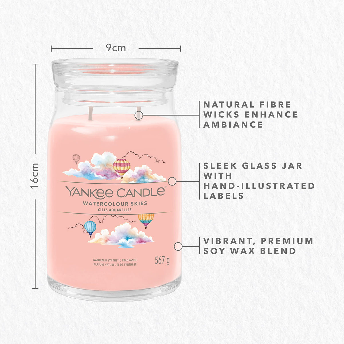 Yankee Candle Signature Large Scented Jar Candle - Watercolour Skies