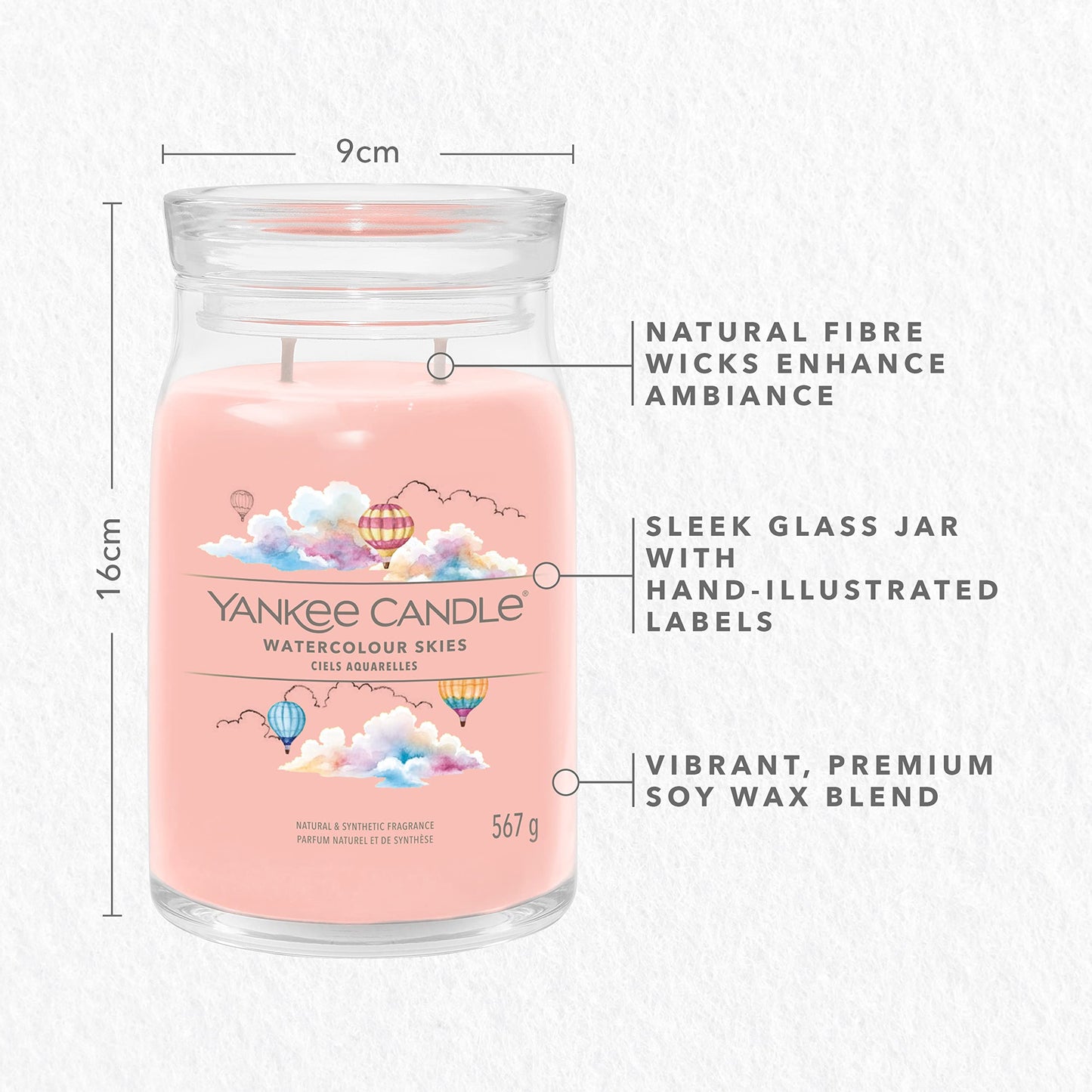 Yankee Candle Signature Large Scented Jar Candle - Watercolour Skies