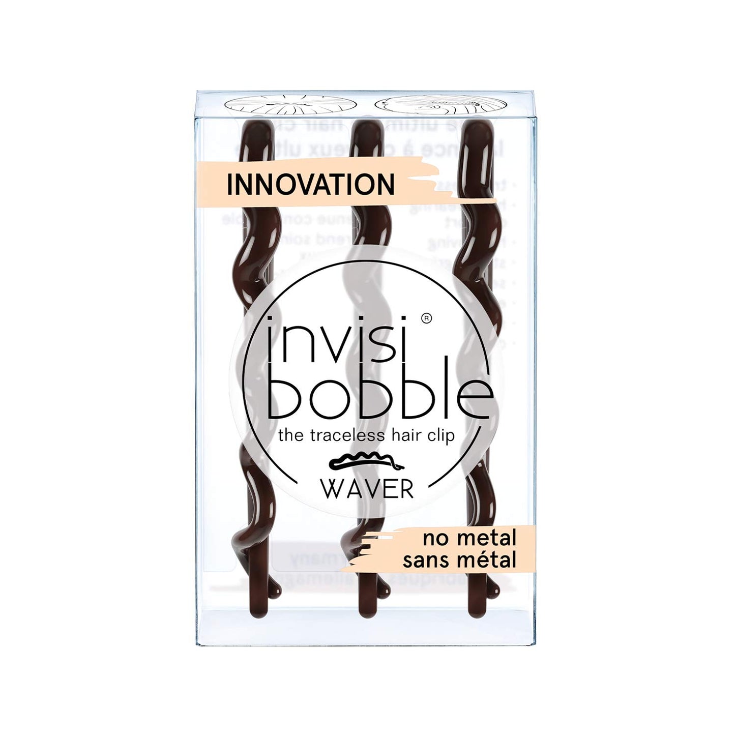 INVISIBOBBLE Waver Pretty Dark 3 Pack Hair Clips - Traceless Hair Hold