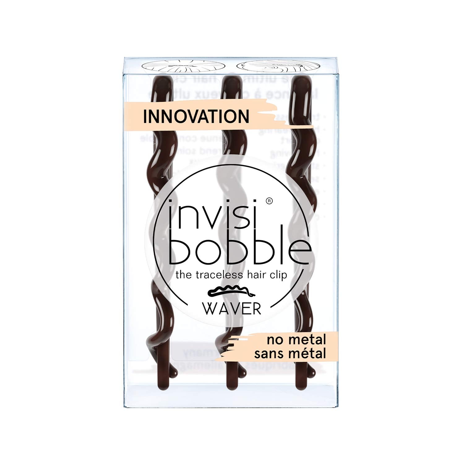 INVISIBOBBLE Waver Pretty Dark 3 Pack Hair Clips - Traceless Hair Hold