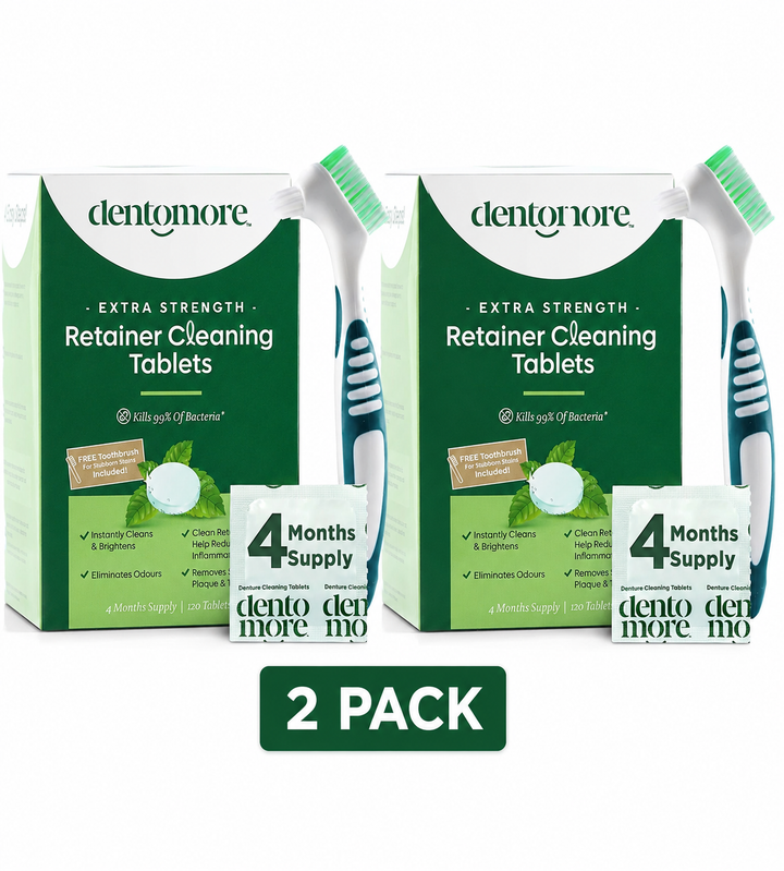 Dentomore Retainer Cleaner Tablets 8 Month Supply 240 Extra Strength Tablets