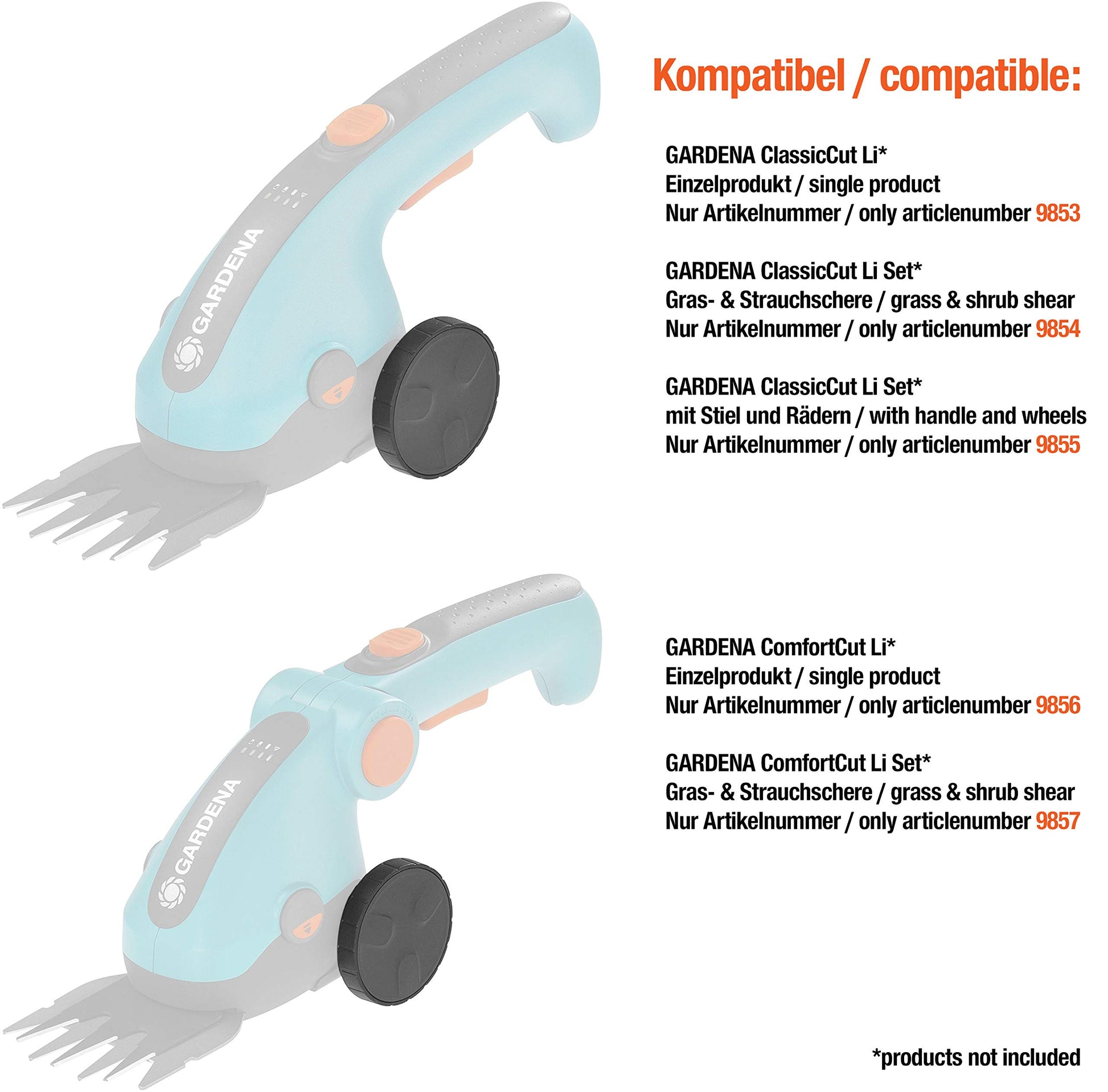 Gardena Wheels for ClassicCut Li & ComfortCut Li Cordless Shears