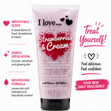 I LOVE Exfoliating Strawberries & Cream Shower Smoothie Fruity Body Scrub 200ml