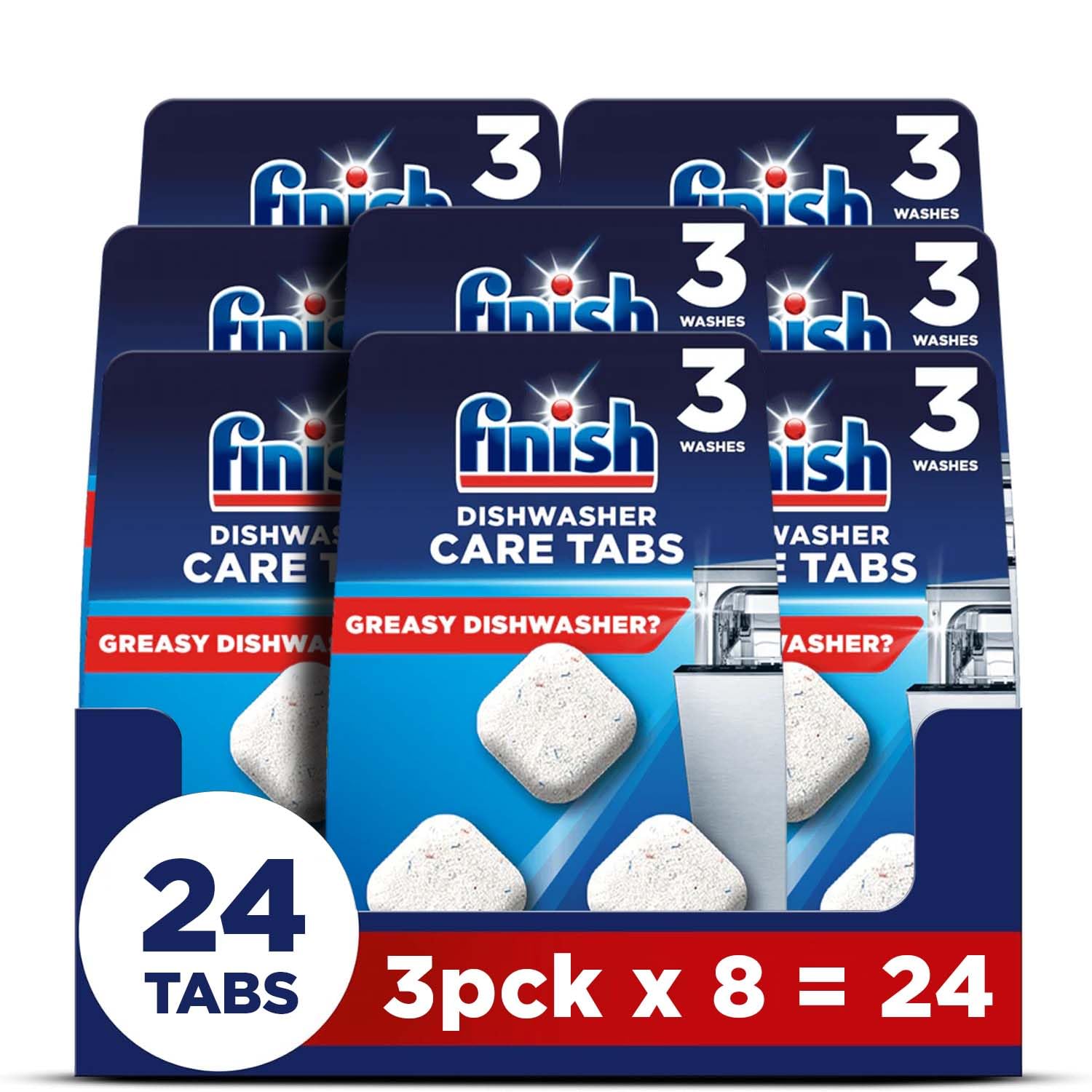 Finish In-Wash Dishwasher Cleaner Tablets, 24 Pack