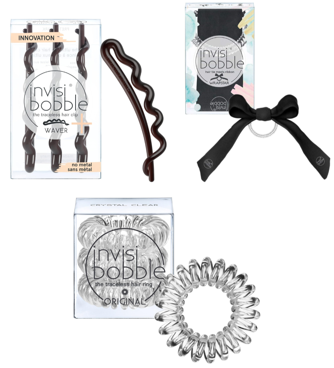 INVISIBOBBLE Hair Accessories Hair Ties Hair Clips Bows Spiral Scrunchies Bundle