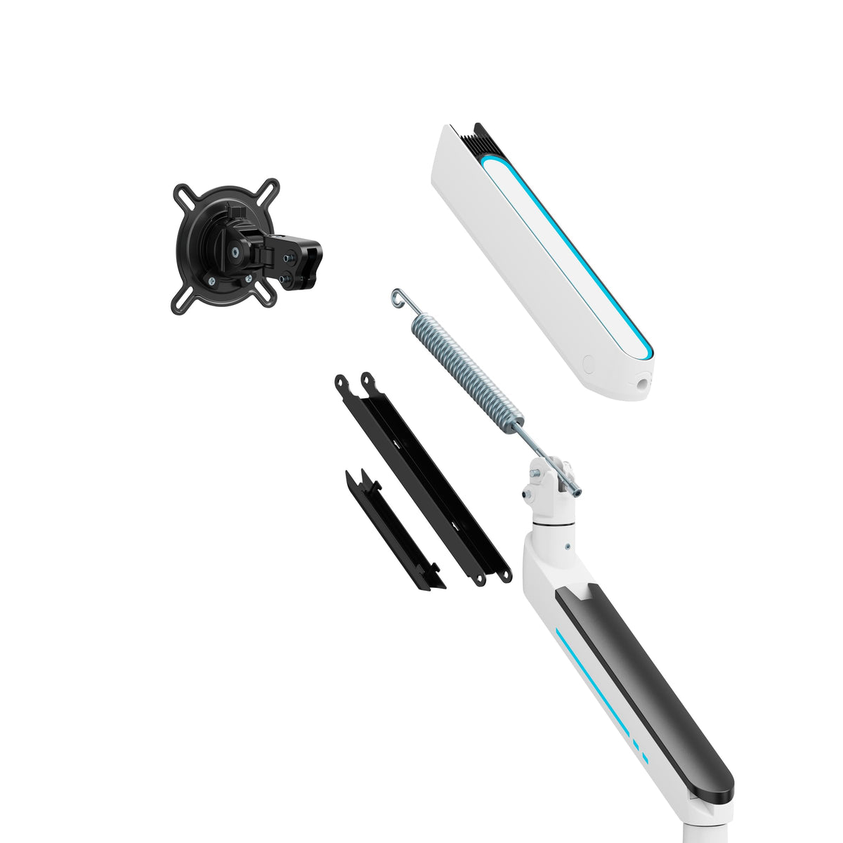 One For All Universal Gaming Dual Monitor Arm for 21-45 Inch Screens - VESA 75/100mm - Heigh adjustment -Tilt (80°), Swivel (180°) and Rotate (360°) - Max weight - 14 kg per screen - White (DM8220)