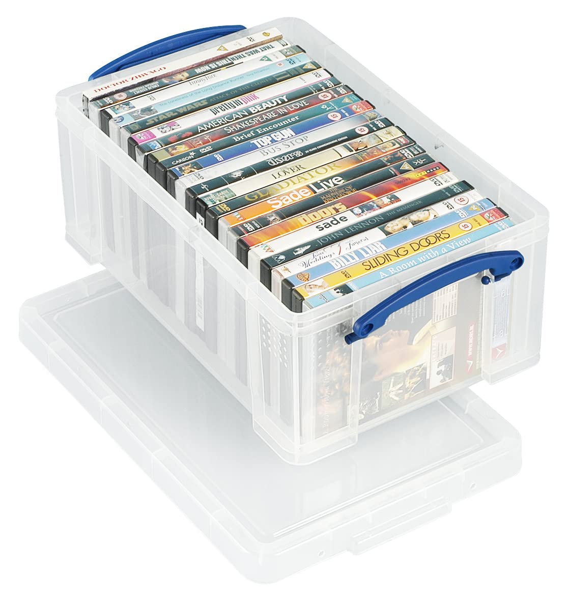 Really Useful Box 9 Litre 3x Pack Clear Plastic Storage Container with Clip Handles & Lid