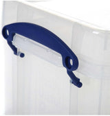 Really Useful Box 3 Litre 3 Pack Clear Plastic Storage Container with Clip Handles & Lid