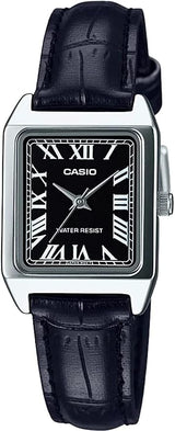 Casio LTP-V007L-1B Women's Analog Watch Black With Leather Strap