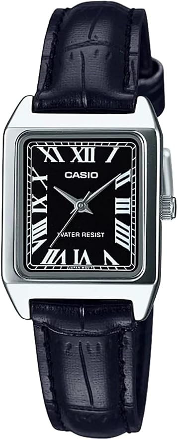 Casio LTP-V007L-1B Women's Analog Watch Black With Leather Strap