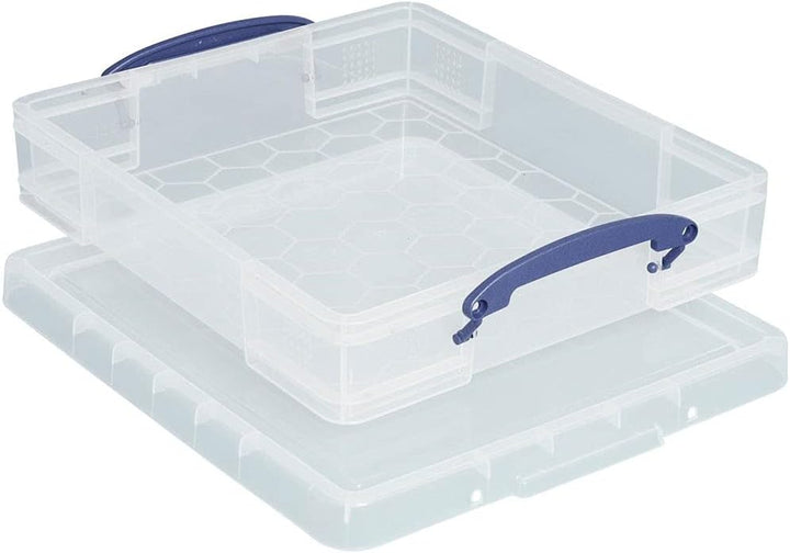 Really Useful Box 7 Litre Clear Plastic Storage Container with Clip Handles & Lid