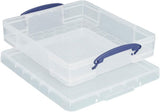Really Useful Box 7 Litre Clear Plastic Storage Container 4x Pack with Clip Handles