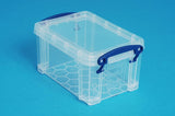 Really Useful Box 0.7 Litre Clear Plastic Storage Container 8x Pack with Clip Handles