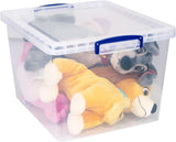 Really Useful Box 33.5 Litre Clear Plastic Storage Container with Clip Handles & Lid