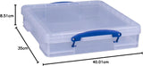 Really Useful Box 7 Litre Clear Plastic Storage Container 4x Pack with Clip Handles