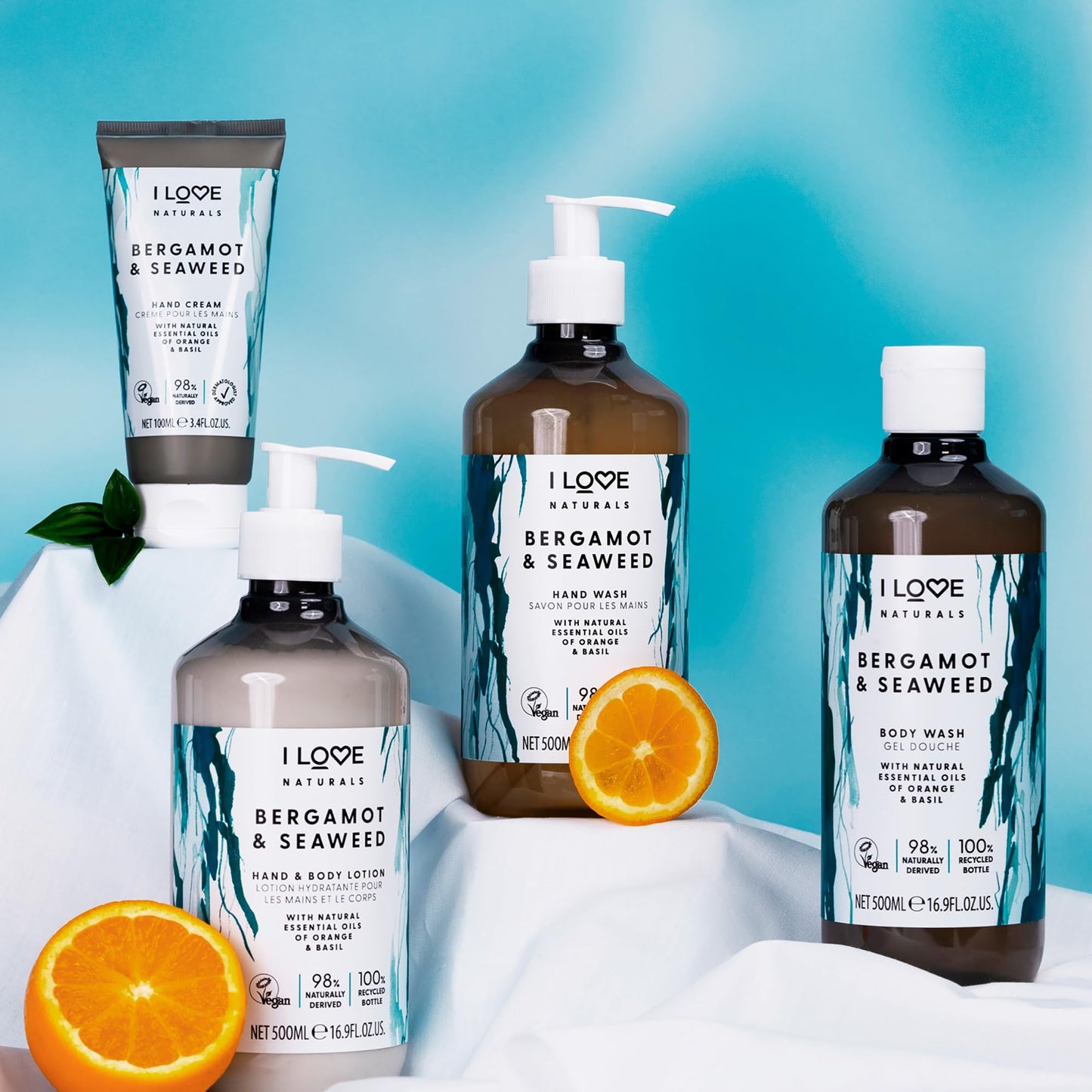 I LOVE Naturals Bergamot & Seaweed Body Wash 500ml with Natural Essential Oils