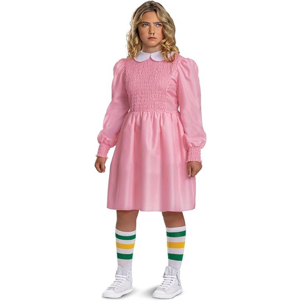Disguise Eleven Pink Dress Tween Stranger Things Costume M 7-8