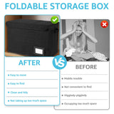 Comic Book Storage Box 150-180 Comics Foldable Organizer Bin Black