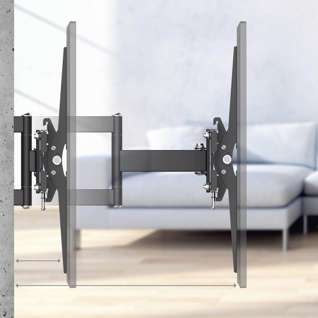 Hama TV Wall Mount Pivot Tilt Telescope 165cm 65 Inch 40kg OLED