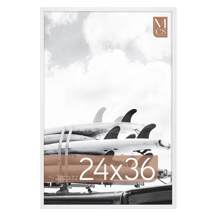 MCS Gallery Foundation 24x36 Poster Frame White, Vertical & Horizontal Wall Hanging Large Picture Frame for Photos, Posters & Art Prints