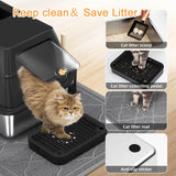 Stainless Steel Cat Litter Box with Hood, Front Entry, Extra Large + Scoop & Mat
