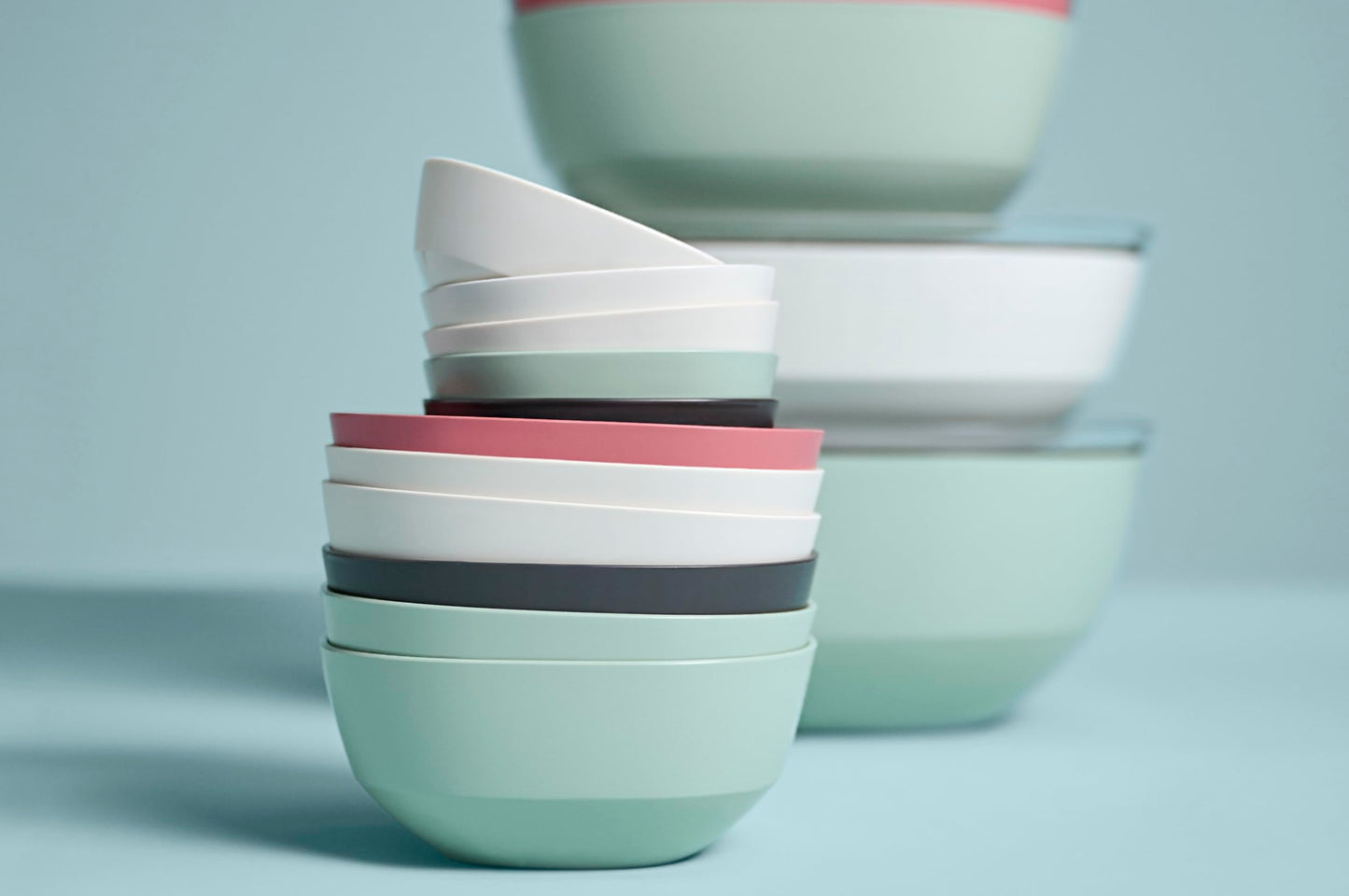 Mepal Silueta Serving Bowl with Lid 4000ml Salad Bowl - Nordic Sage