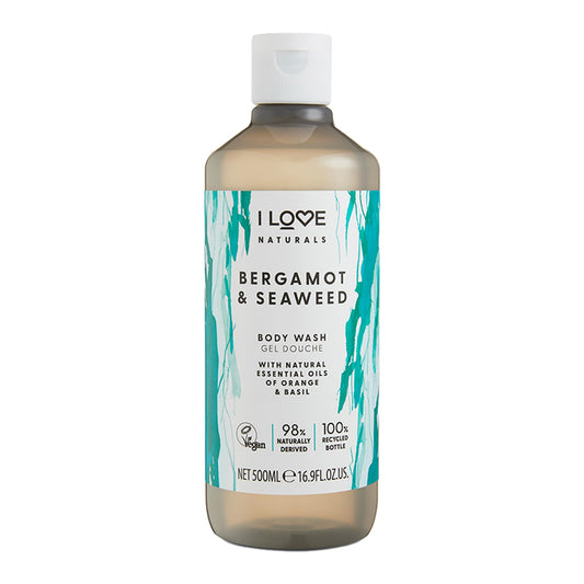 I LOVE Naturals Bergamot & Seaweed Body Wash 500ml with Natural Essential Oils