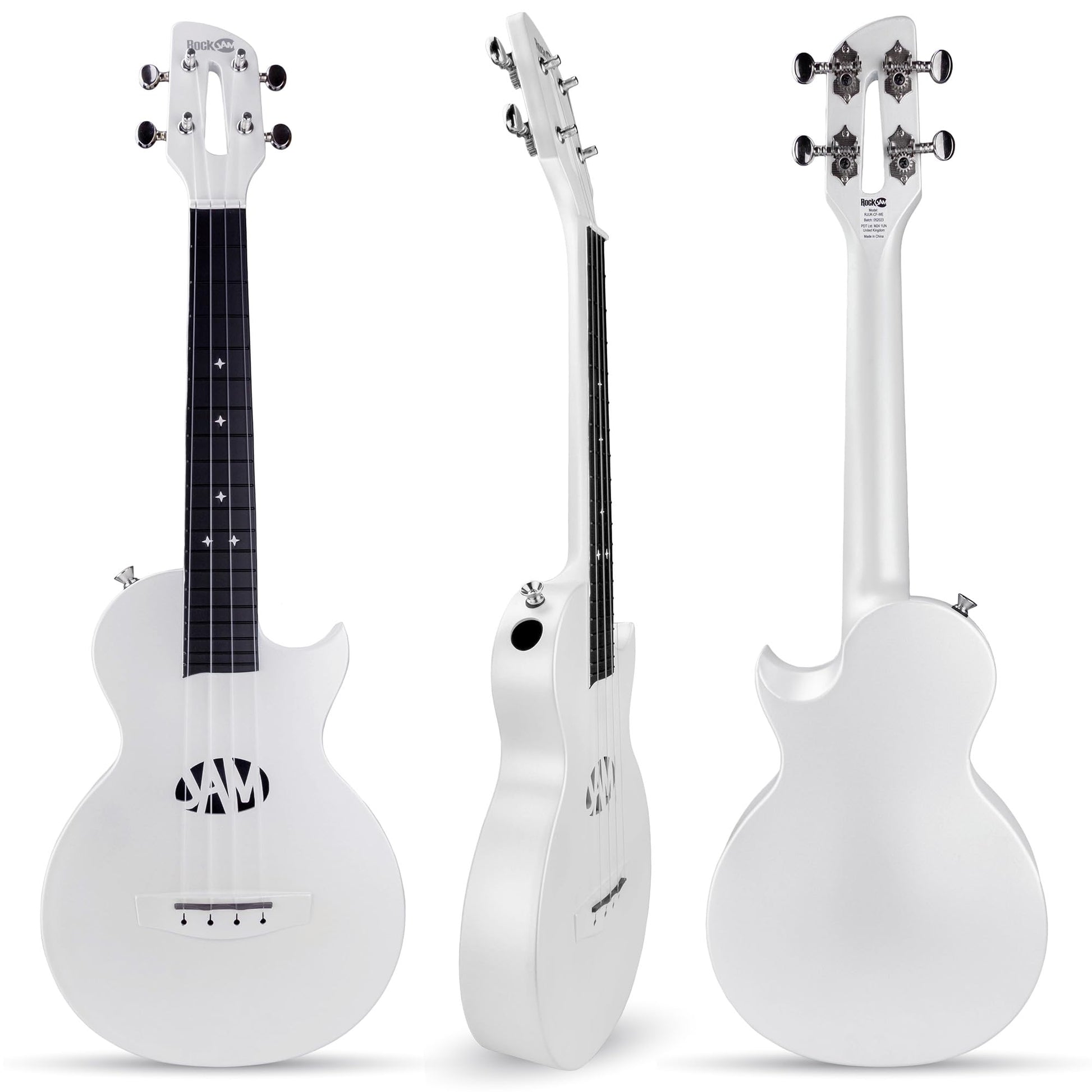 RockJam Carbon Fibre Ukulele 23-Inch Concert with Hard Case, Capo & Strap