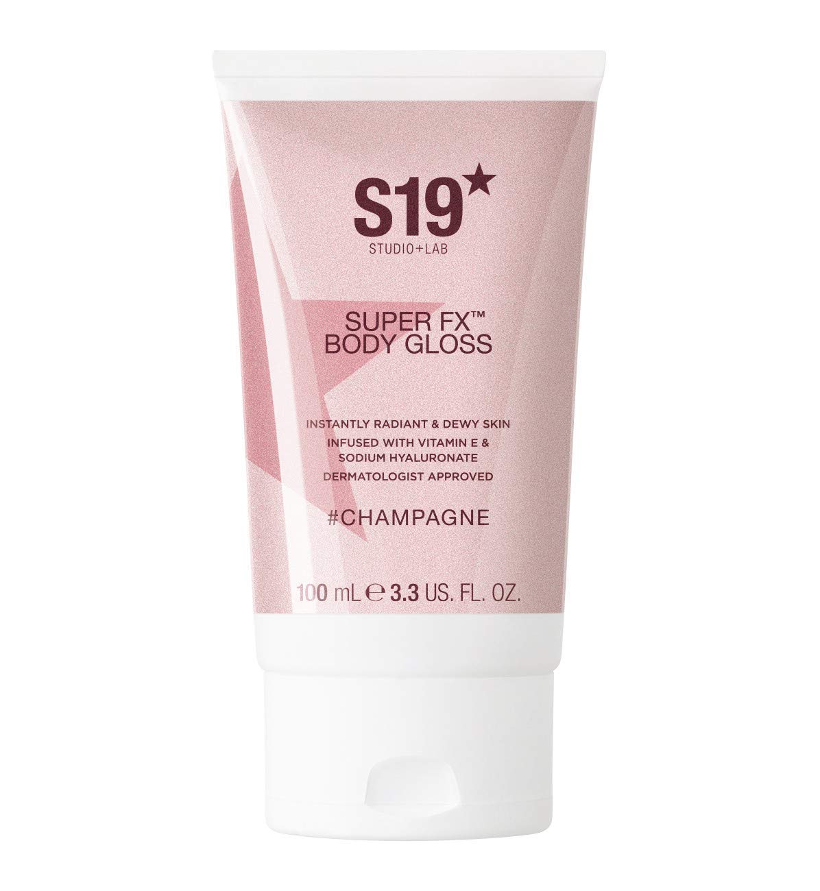 S19 SUPER FX Body Gloss Champagne 100ml, Instant Radiant Glossy Highlights